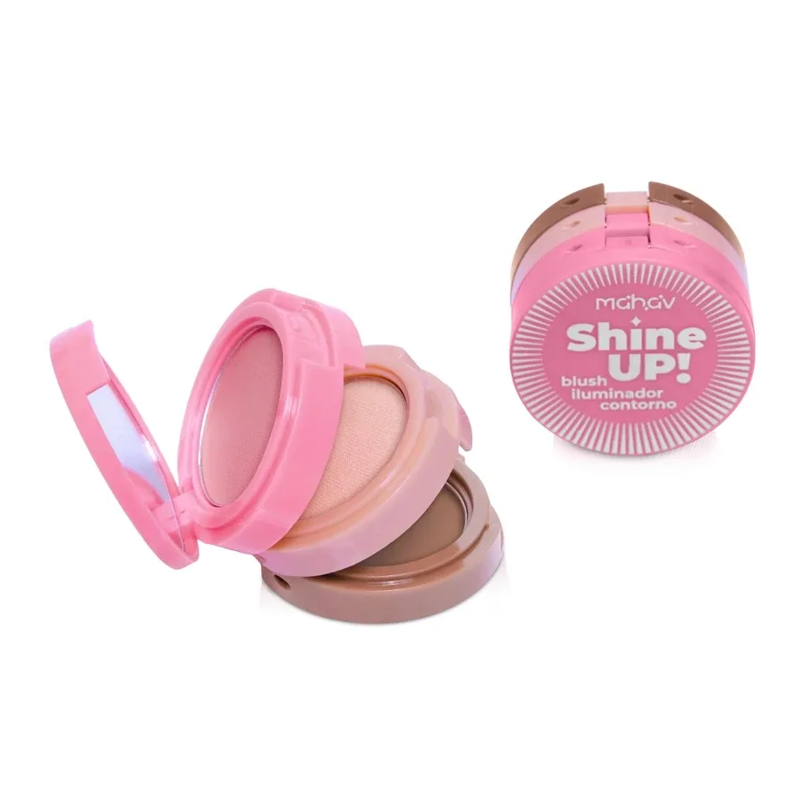 ✨ Trio Shine Up 3 em 1 (Blush, Iluminador e Contorno)