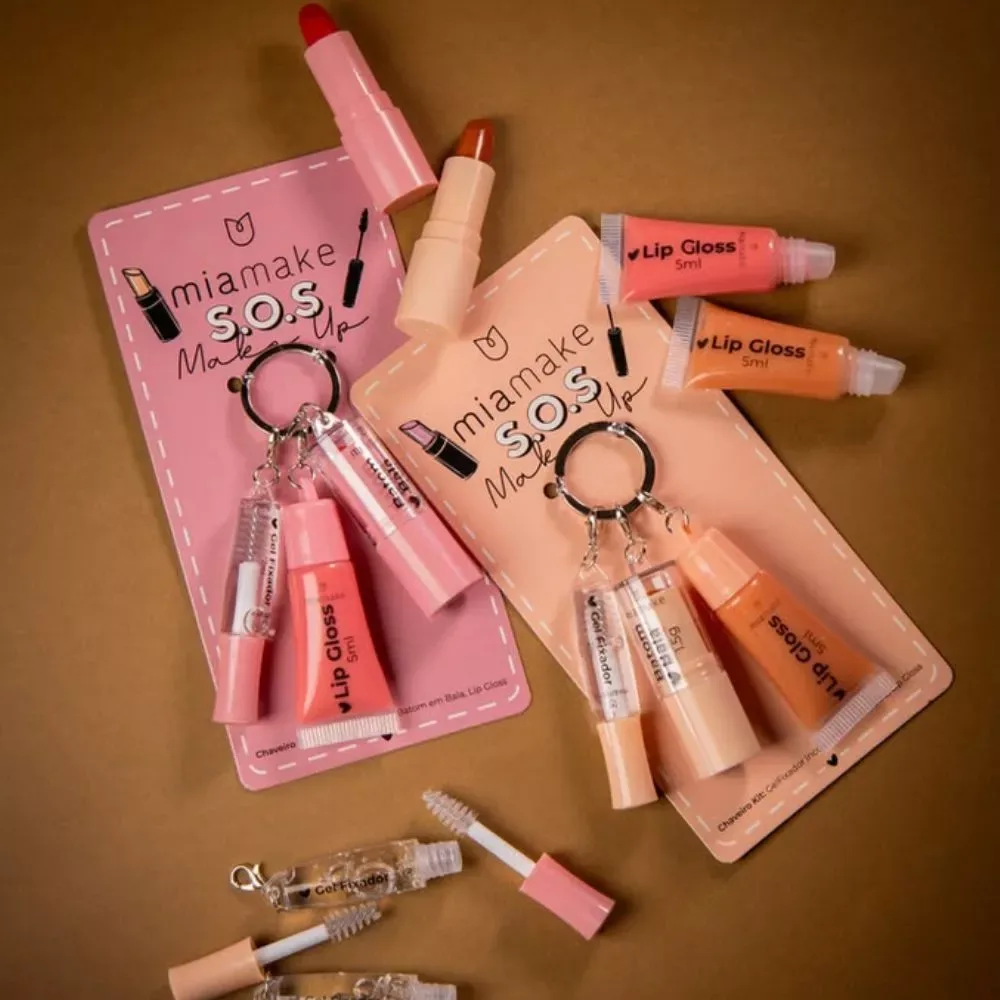 💄 Kit SOS Chaveiro Make Up Mia Make 3 em 1